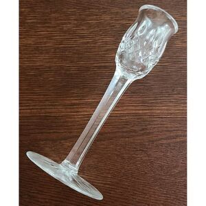 Waterford Araglin Crystal Tall Candlestick Holder Signed Cut Glass Single Lite 7